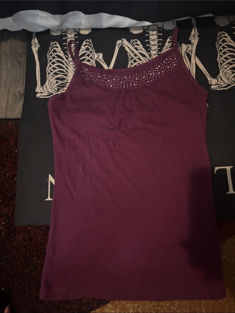 Y2k Women's Purple Embellished Cami Tank Top